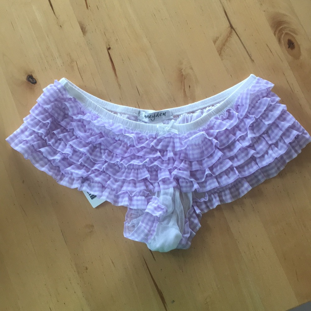 NWT Honeydew purple gingham panties L